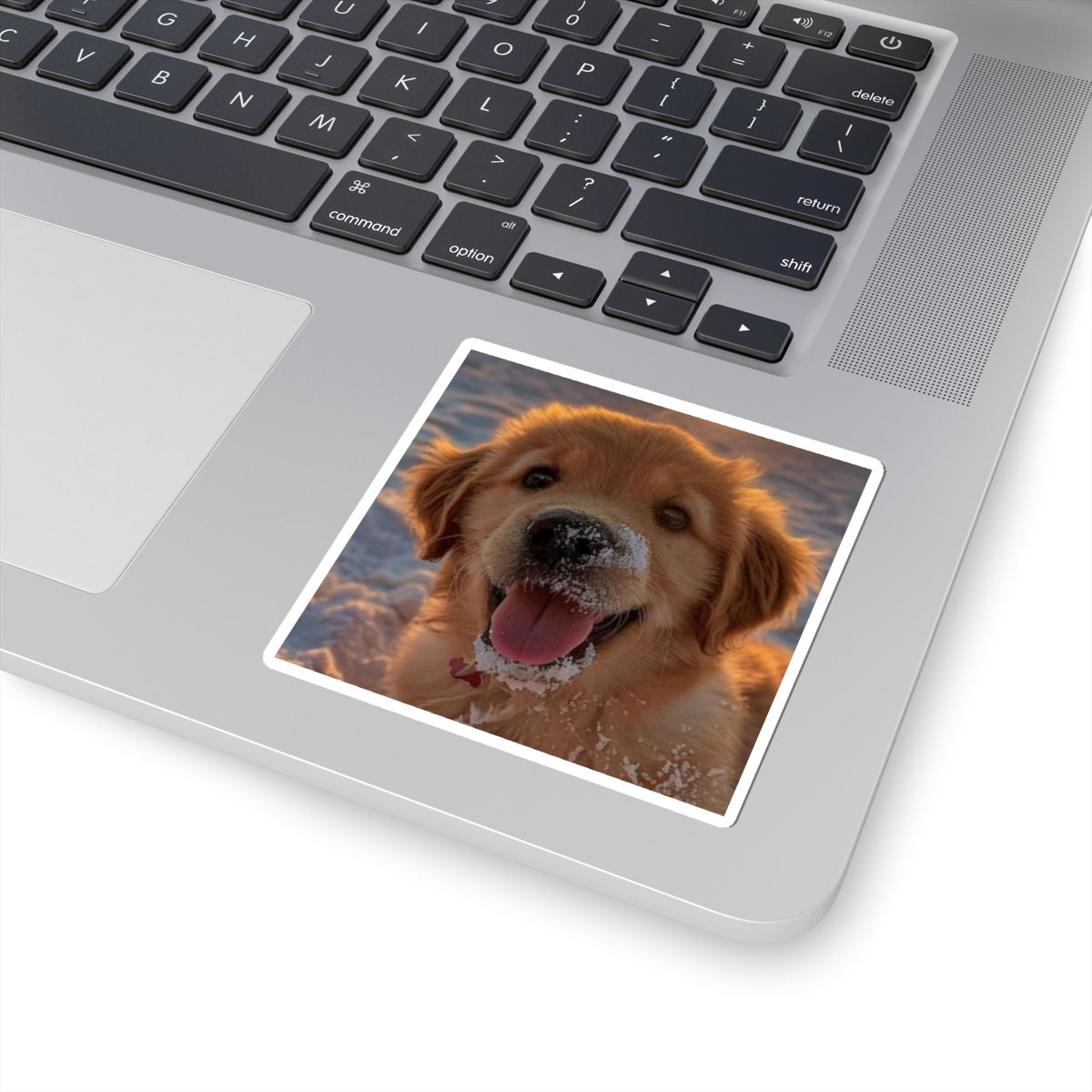 Custom Pet Photo Square Sticker — Cute Kiss-Cut Laptop & Water-Resistant Decal