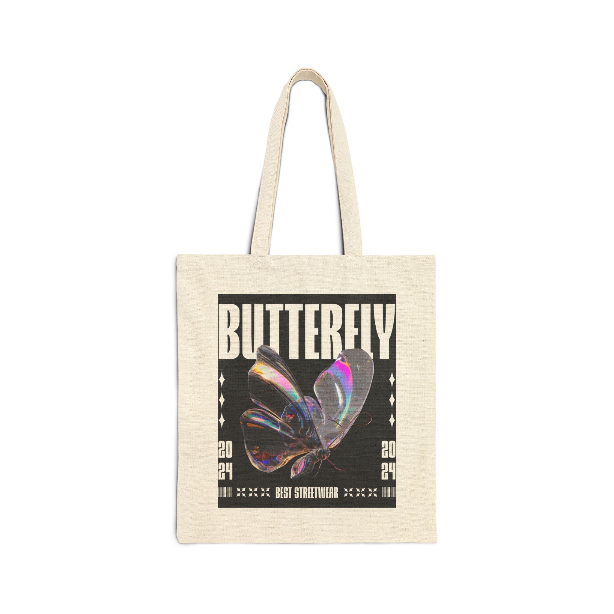 Butterfly Graphic Tote Bag — Canvas Shopping & Everyday Carry