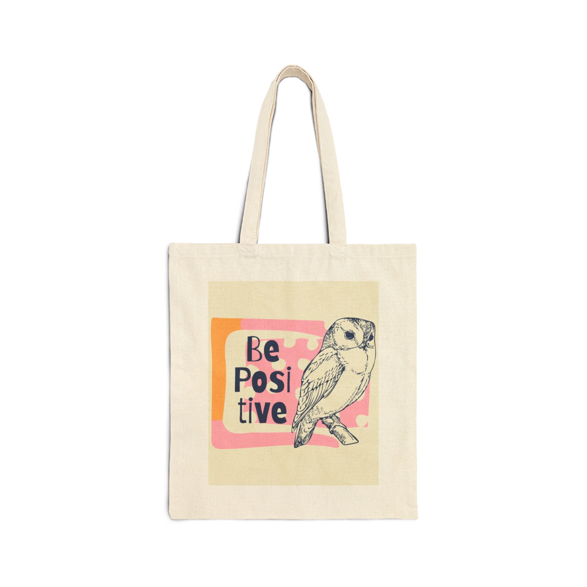 Be Positive Graphic Tote Bag — Canvas Shopping & Everyday Carry