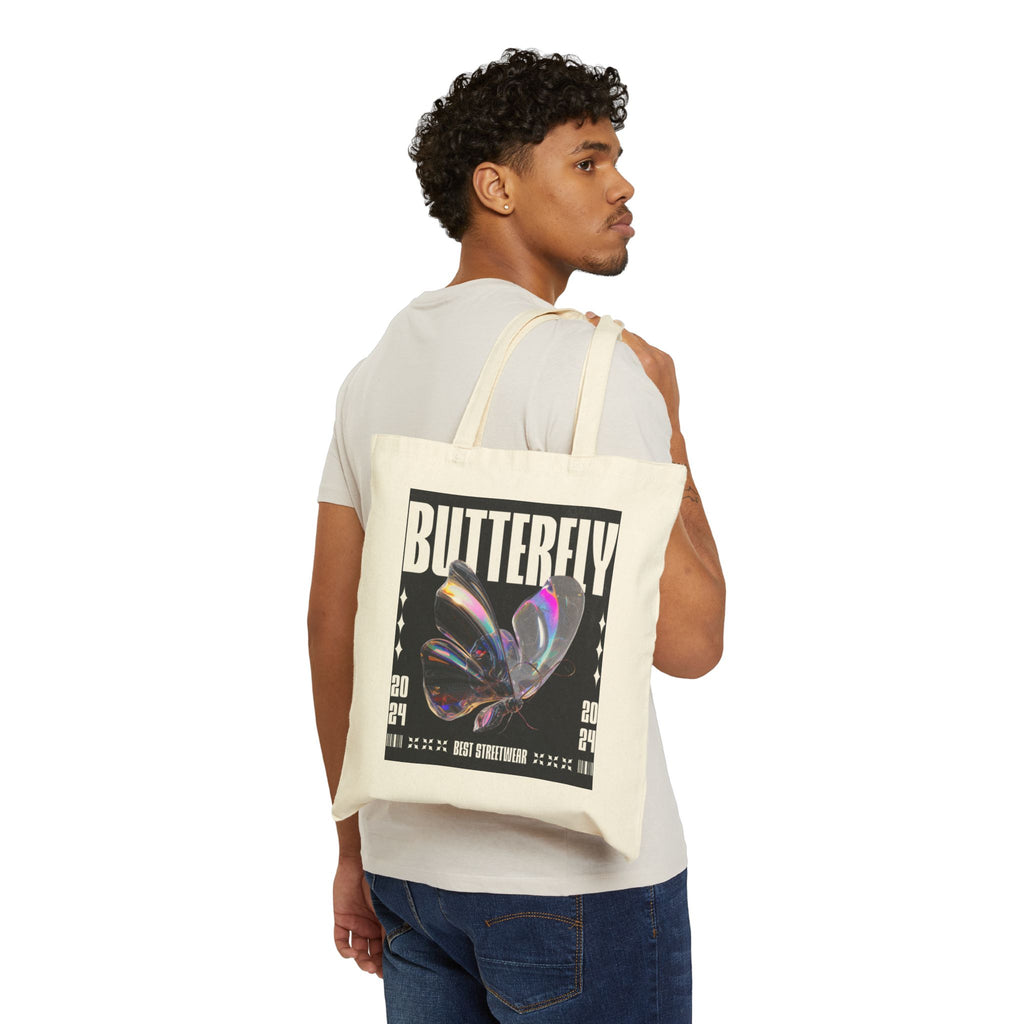 Butterfly Graphic Tote Bag — Canvas Shopping & Everyday Carry