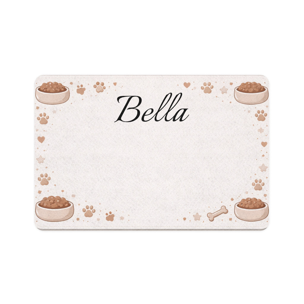 Personalized The Kibble Corner Pet Food Mat (12x18) — Custom Name Dog Bowl Placemat