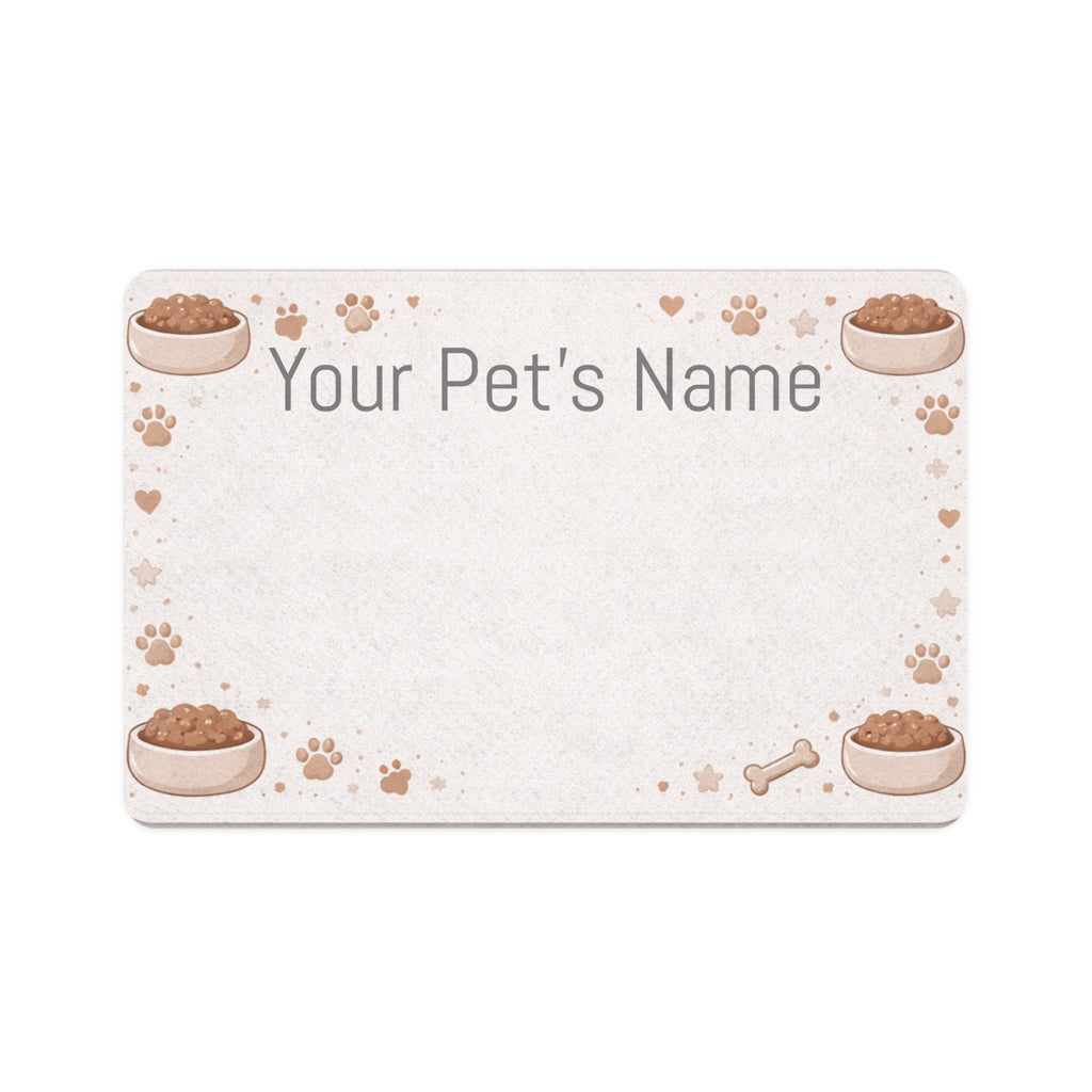 Personalized The Kibble Corner Pet Food Mat (12x18) — Custom Name Dog Bowl Placemat