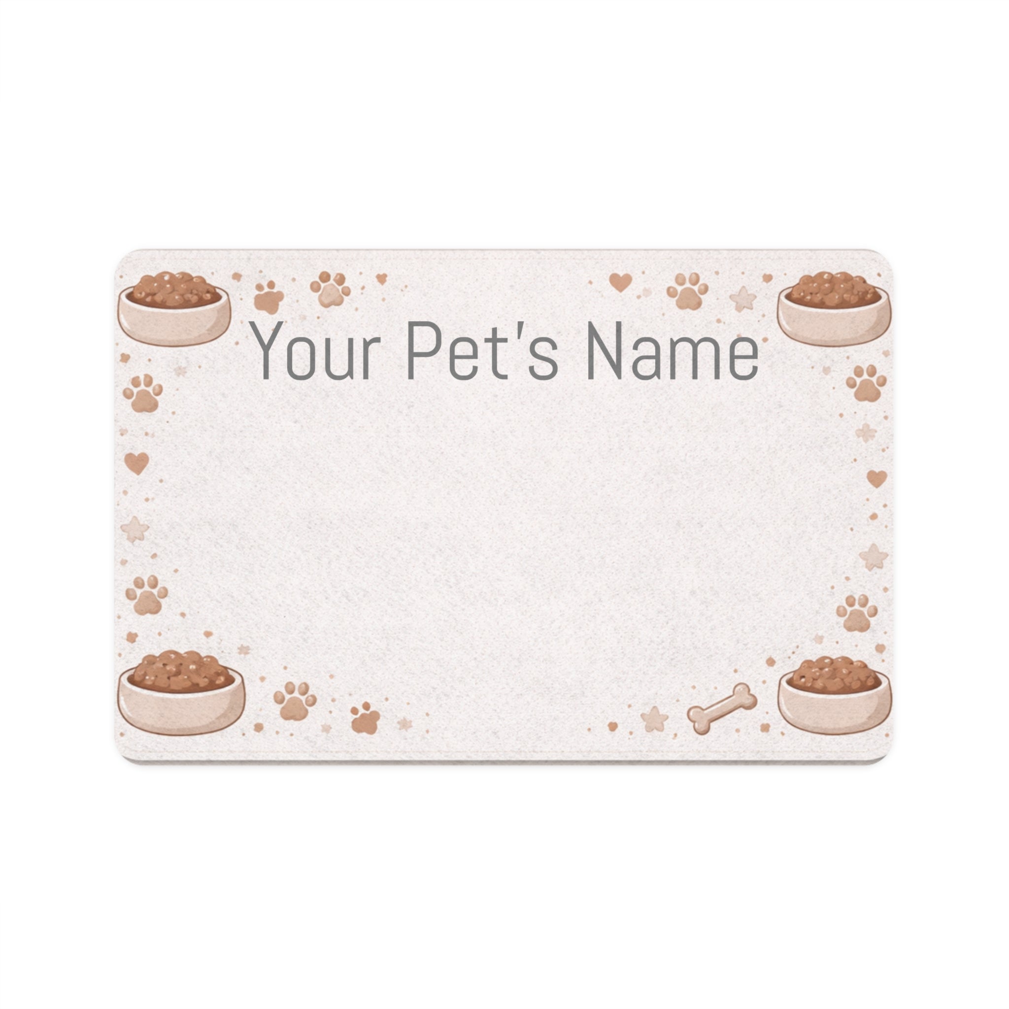 Personalized The Kibble Corner Pet Food Mat (12x18) — Custom Name Dog Bowl Placemat