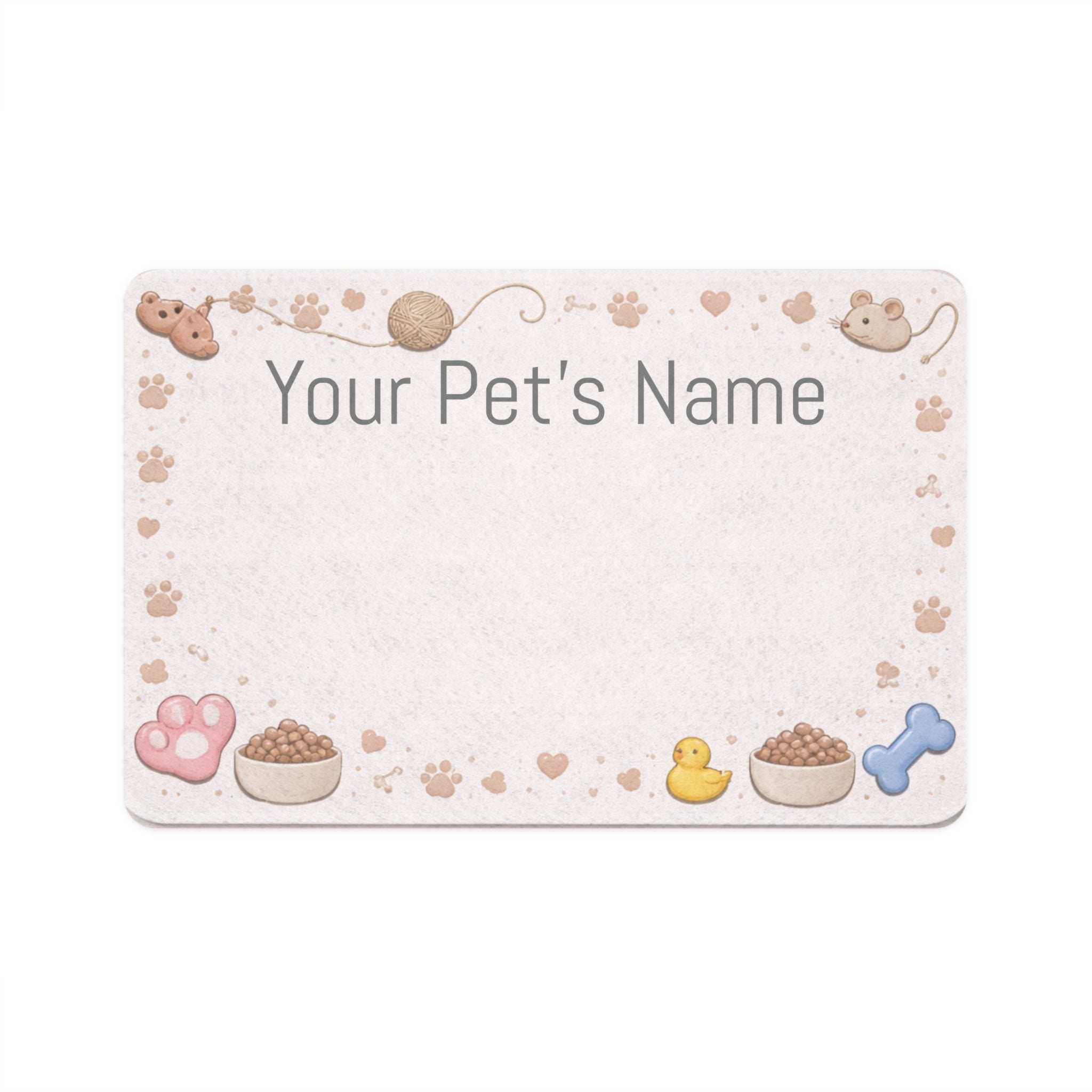 Personalized The Toy Box Pet Food Mat (12x18) — Custom Name Dog Bowl Placemat