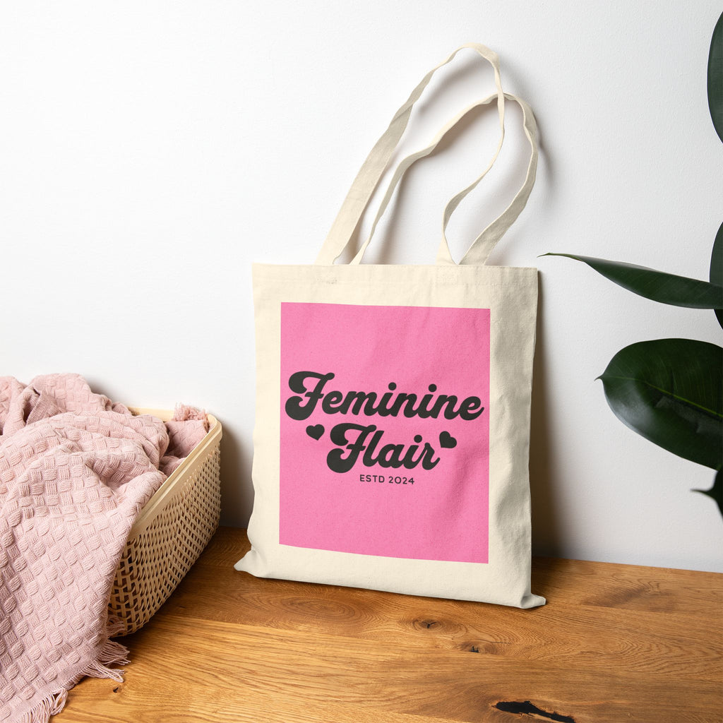 Feminine Flair Graphic Tote Bag — Canvas Shopping & Everyday Carry