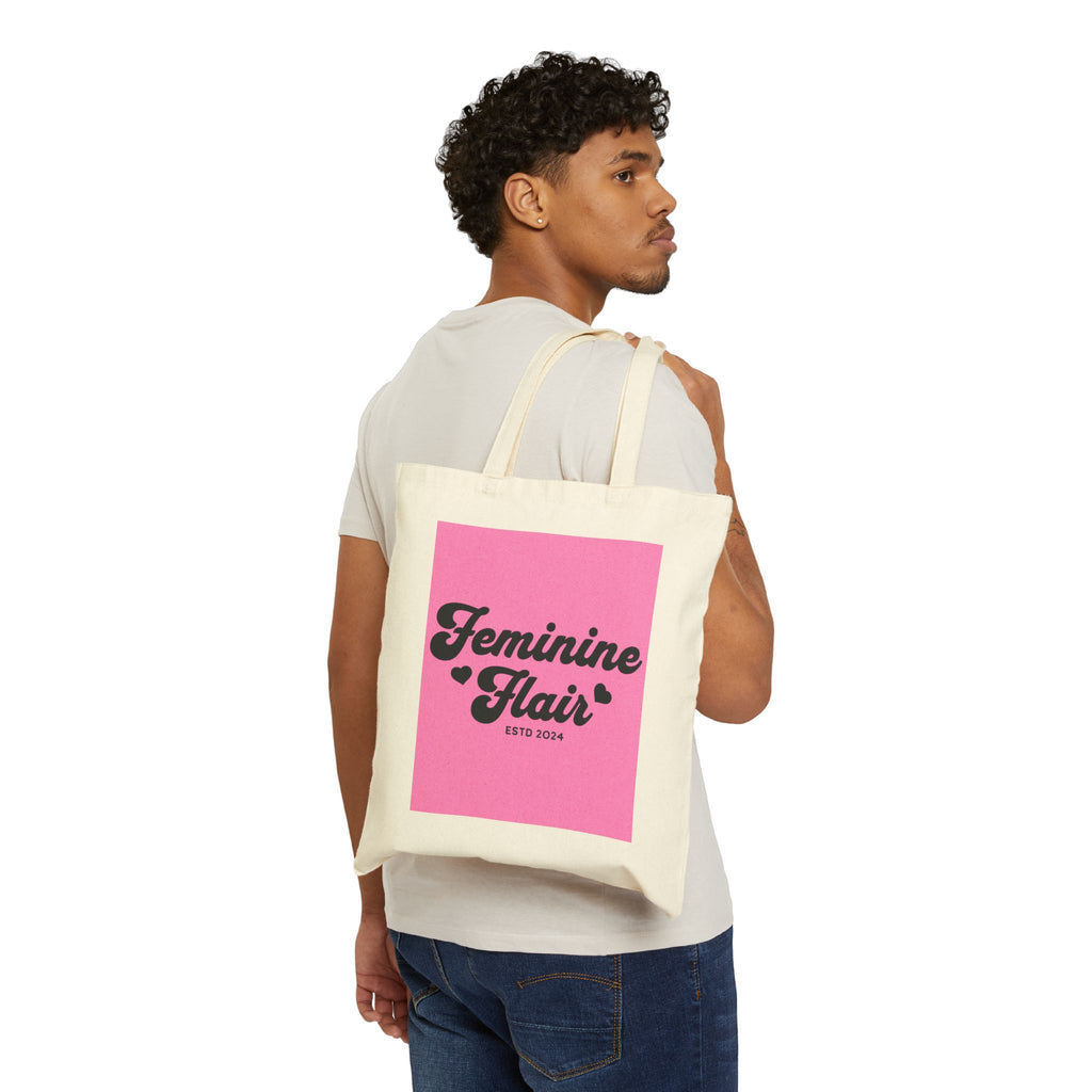 Feminine Flair Graphic Tote Bag — Canvas Shopping & Everyday Carry