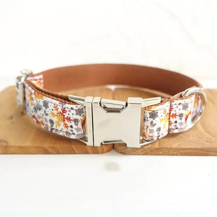 Handmade Golden Christmas Dog Collar