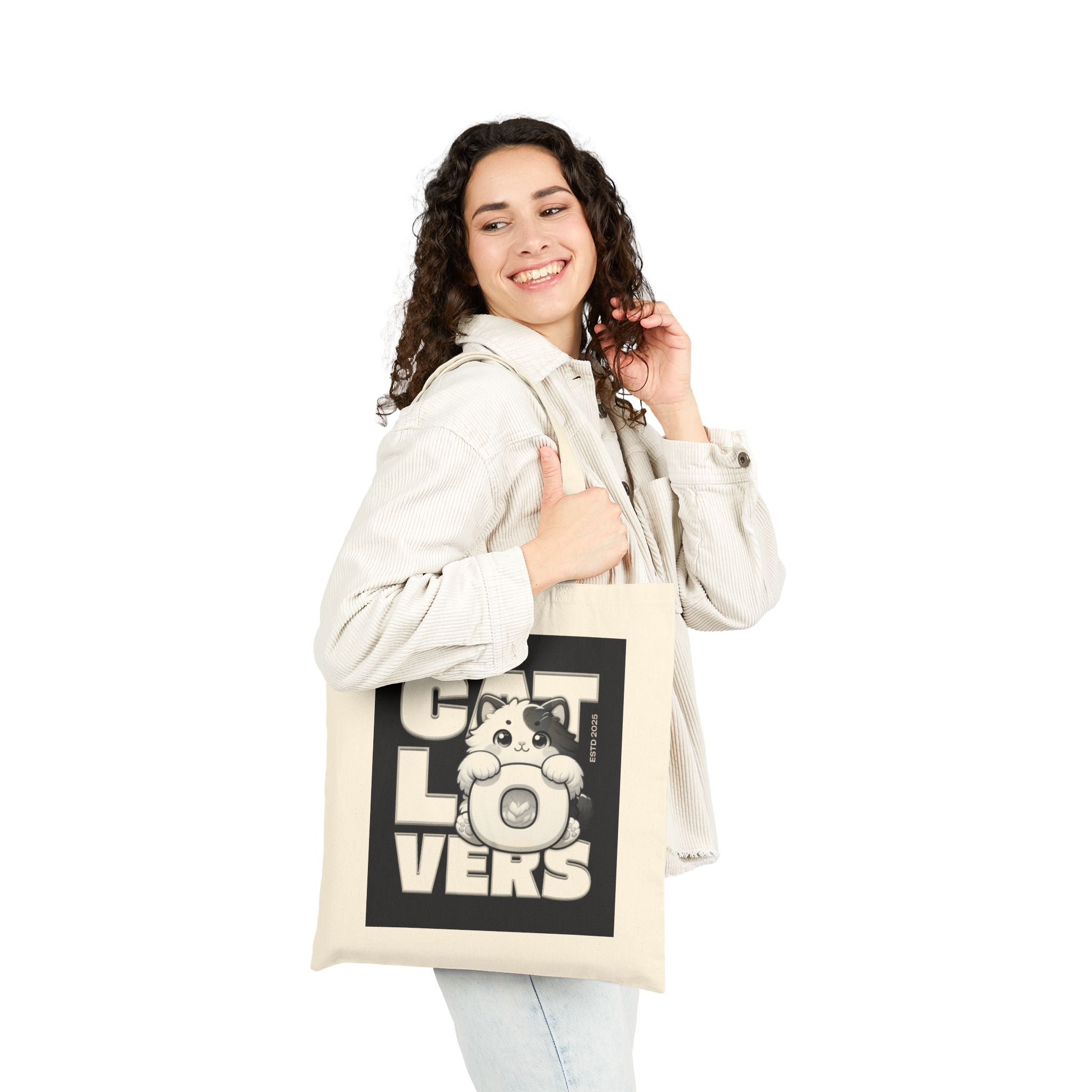 Cat Lovers Graphic Tote Bag — Canvas Shopping & Everyday Carry