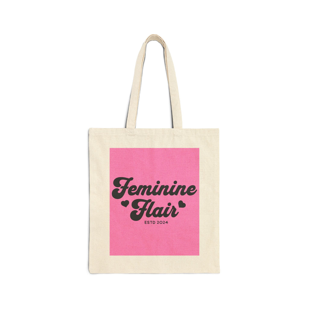 Feminine Flair Graphic Tote Bag — Canvas Shopping & Everyday Carry