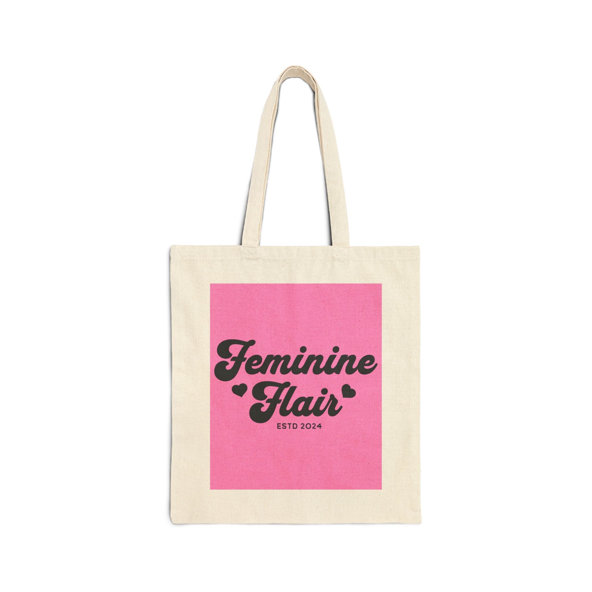 Feminine Flair Graphic Tote Bag — Canvas Shopping & Everyday Carry
