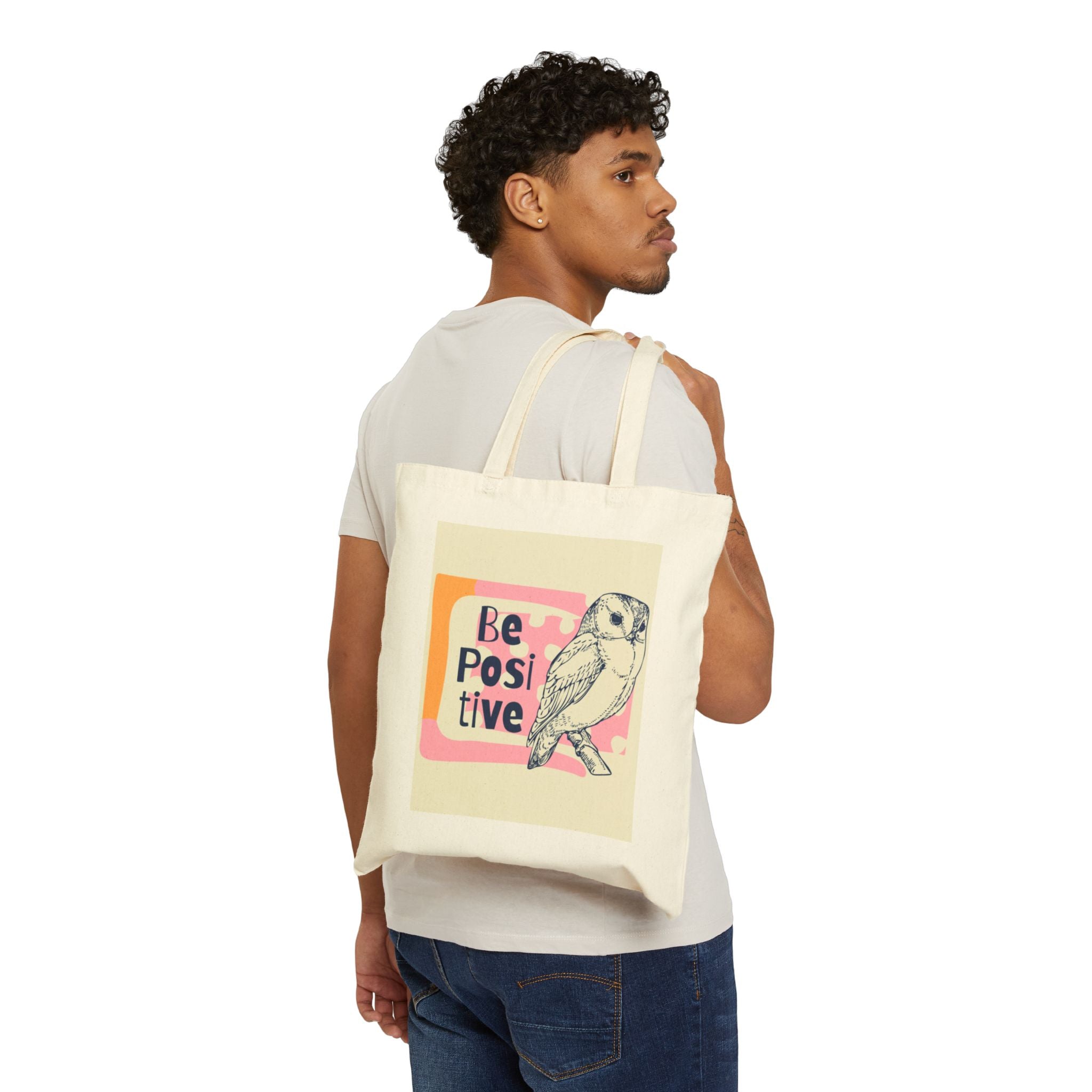 Be Positive Graphic Tote Bag — Canvas Shopping & Everyday Carry