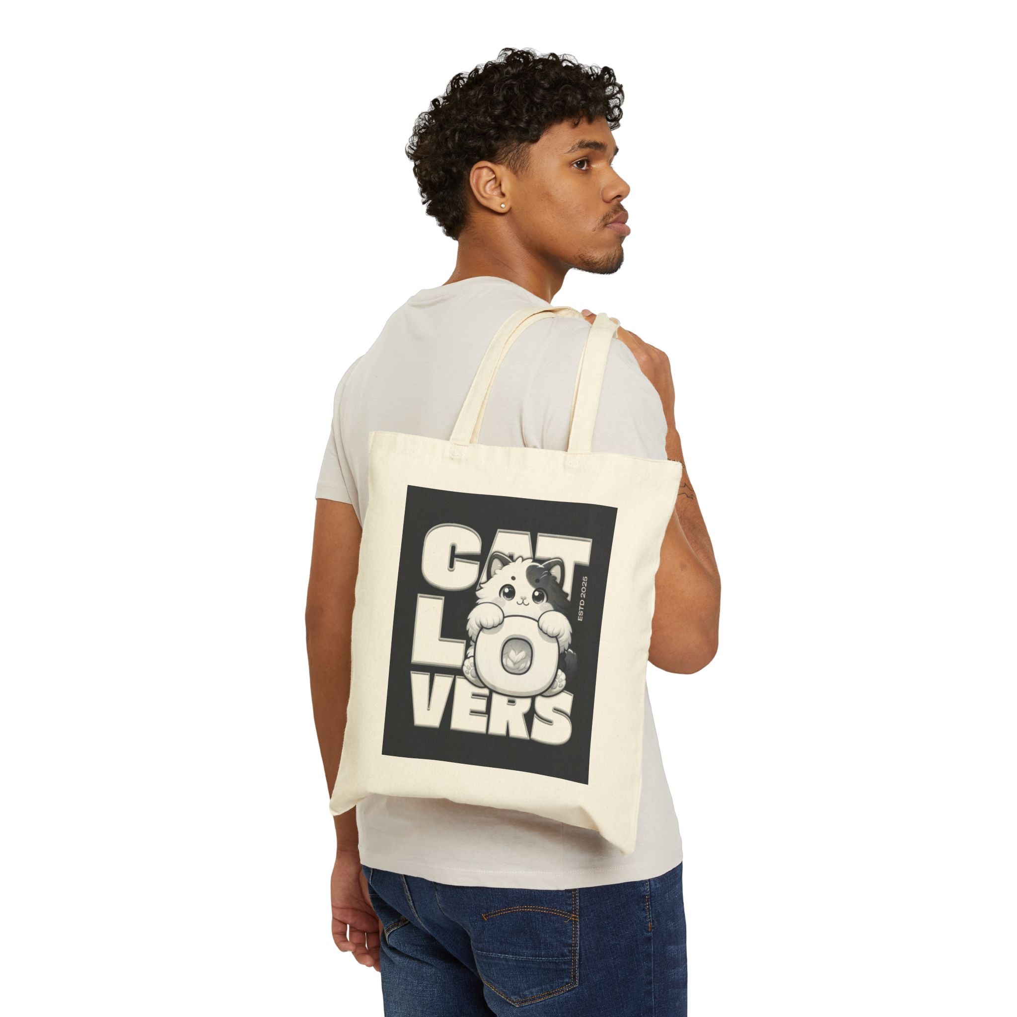 Cat Lovers Graphic Tote Bag — Canvas Shopping & Everyday Carry