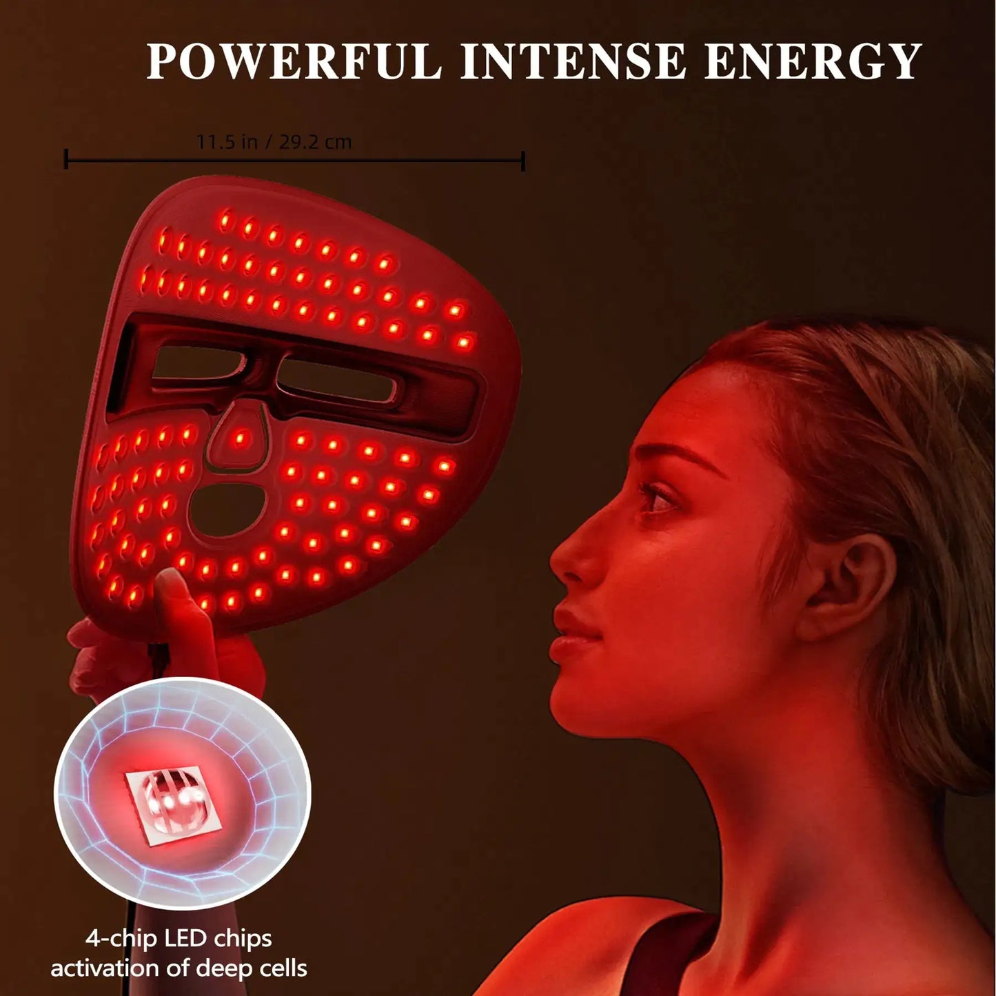 LED Face Mask Facial Care Tool, Red Light Therapy Mask For Face For Skincare At Home Travel