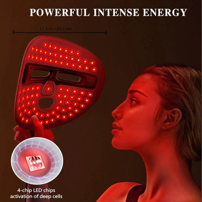 LED Face Mask Facial Care Tool, Red Light Therapy Mask For Face For Skincare At Home Travel